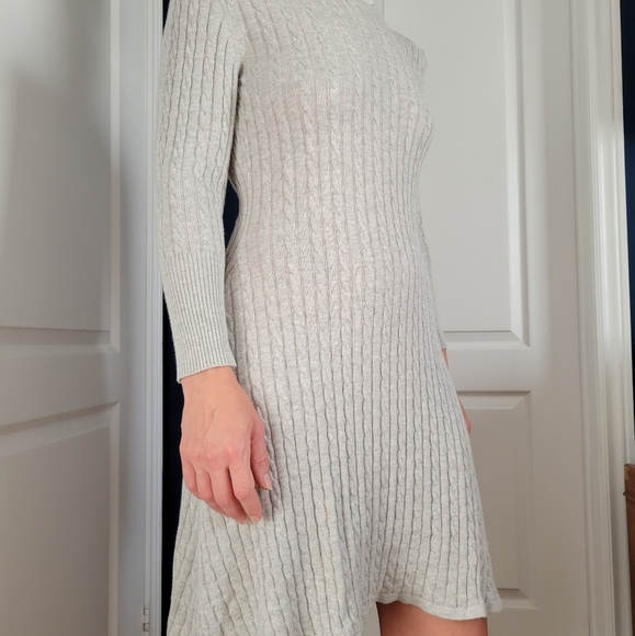 Dex Dresses & Skirts - Dex Small Cableknit Sweater Dress Light Grey